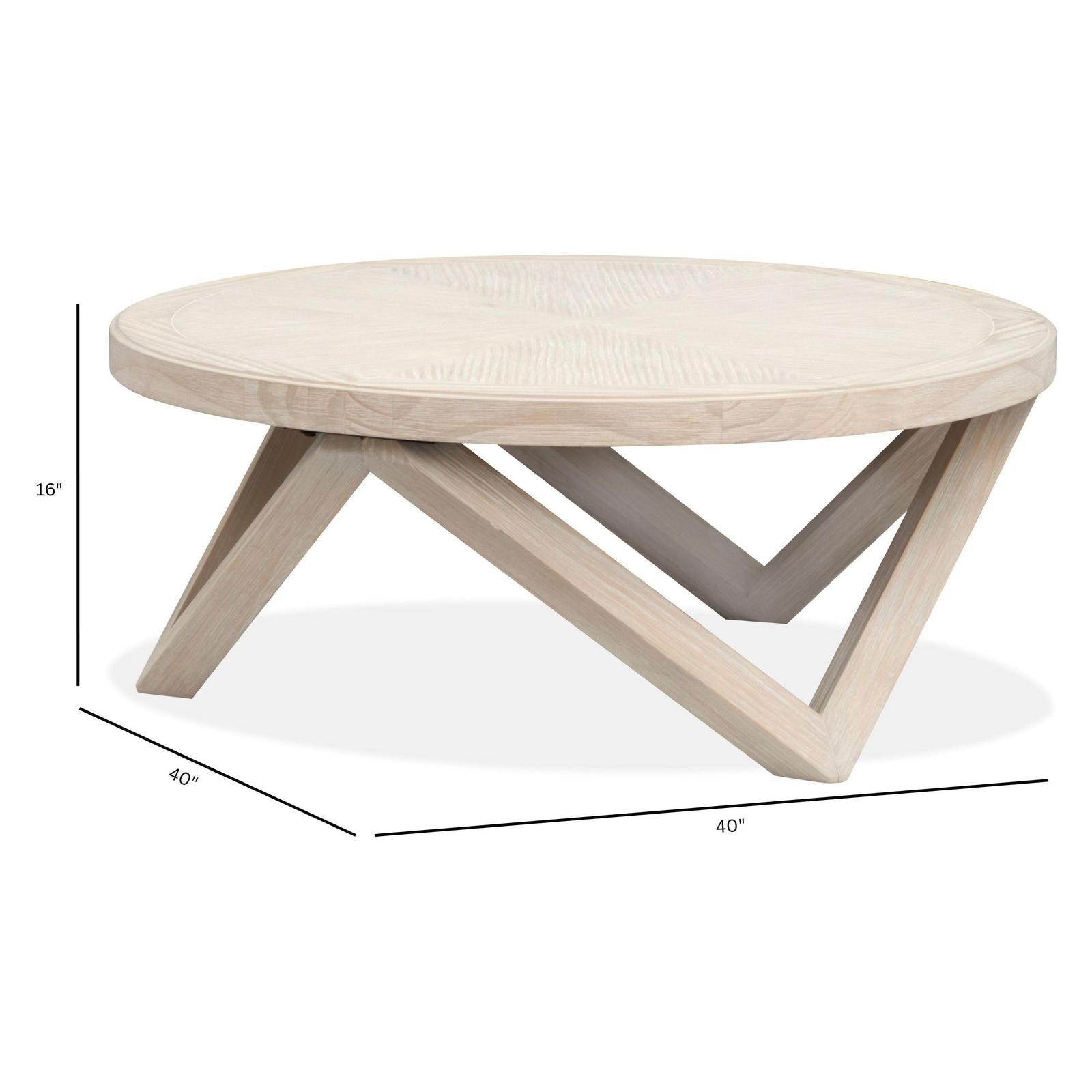 Magnussen Home Bostwick Coconut Cream Round Cocktail Table