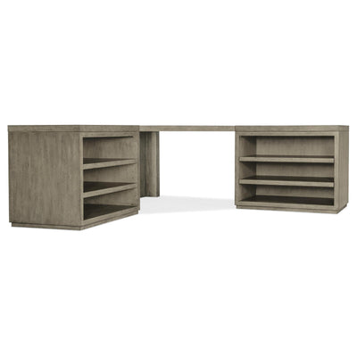 Hooker Furniture Linville Falls Corner Desk with Two Open Desk Cabinets
