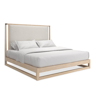 Caracole Classic Pinstripe Upholstered Light Bed