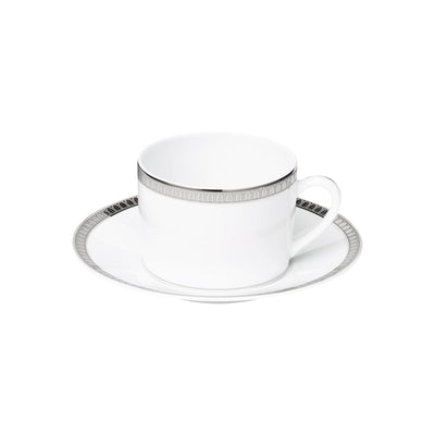 Christofle Malmaison Gilded Porcelain Tea Cup and Saucer