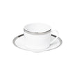 Christofle Malmaison Gilded Porcelain Tea Cup and Saucer