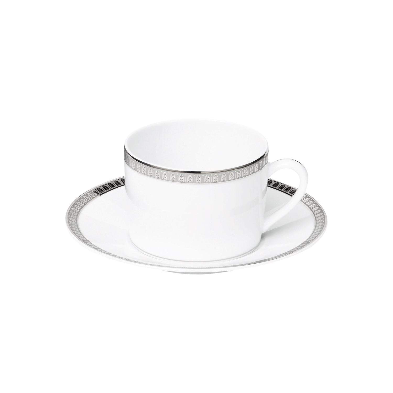 Christofle Malmaison Gilded Porcelain Tea Cup and Saucer
