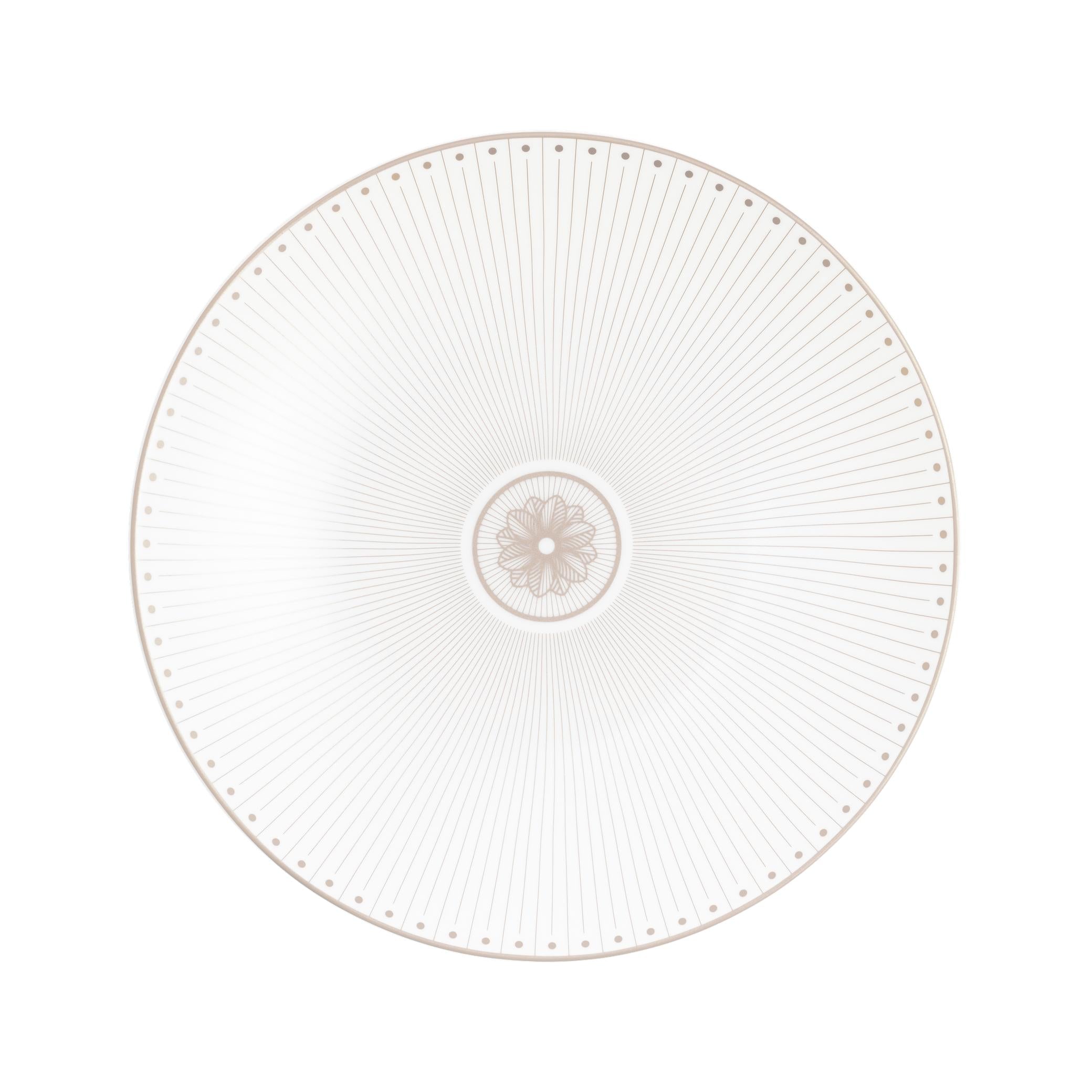 Christofle Malmaison Impériale Porcelain Dessert/Luncheon/Salad Plate Platinium Finish