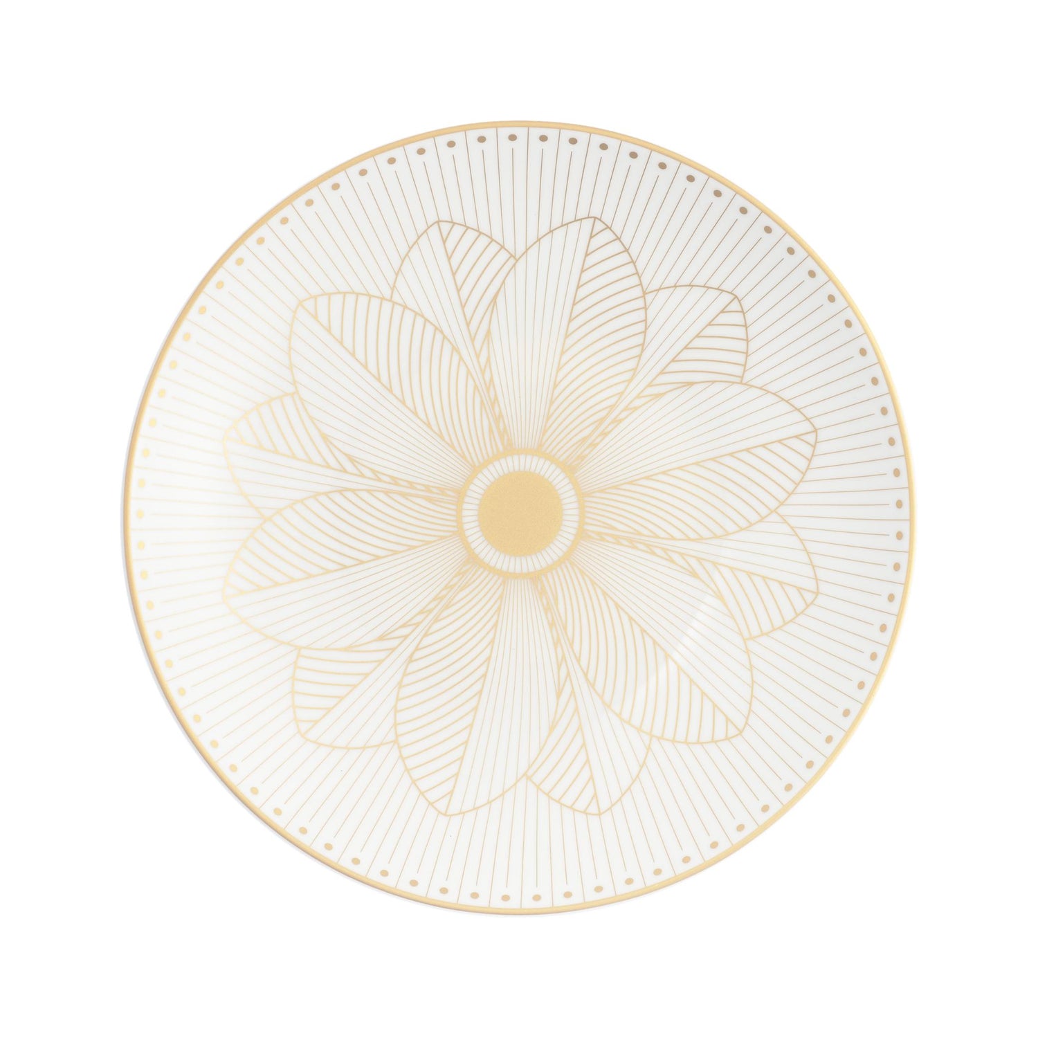 Christofle Malmaison Impériale Porcelain Bread Plate Gold Finish