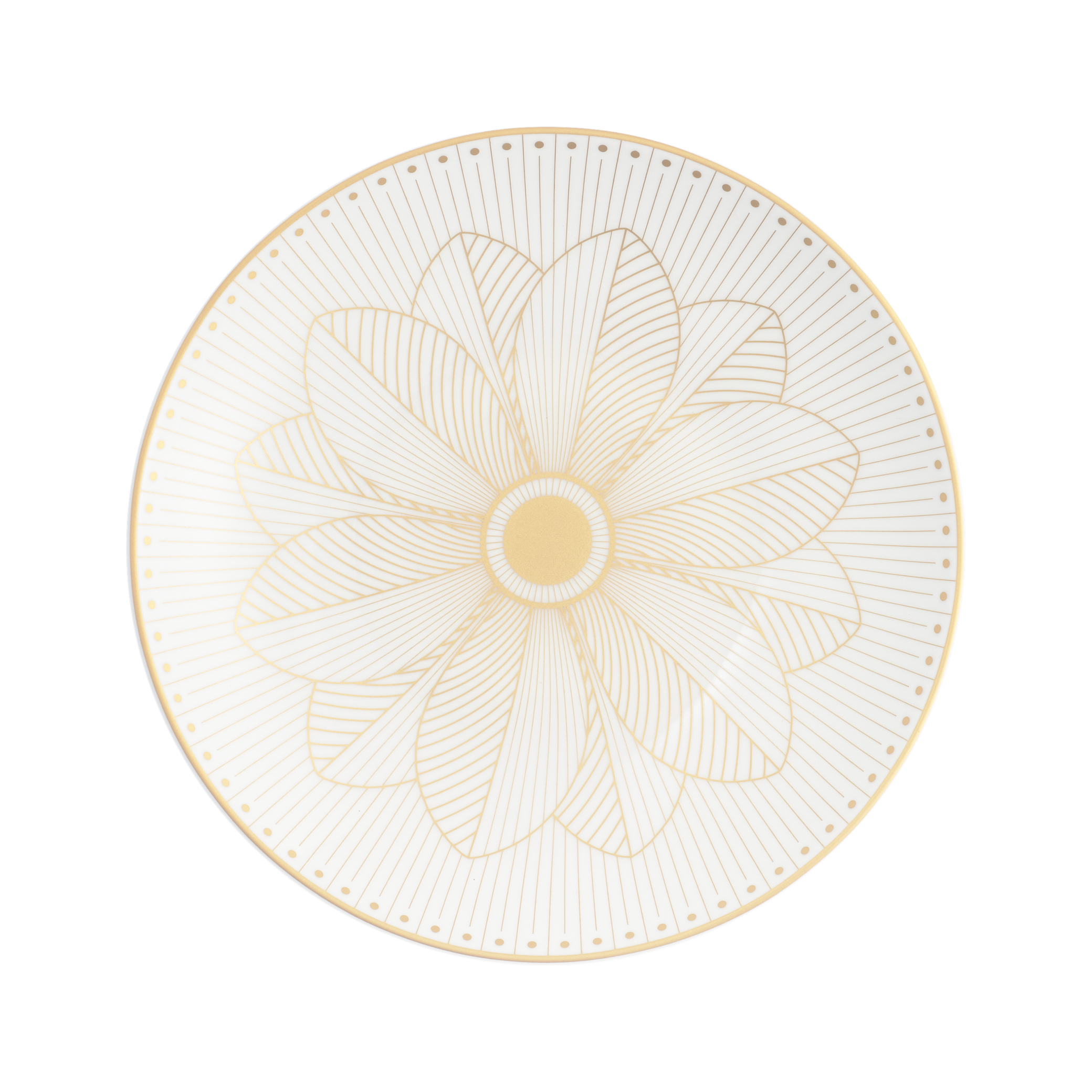 Christofle Malmaison Impériale Porcelain Bread Plate Gold Finish