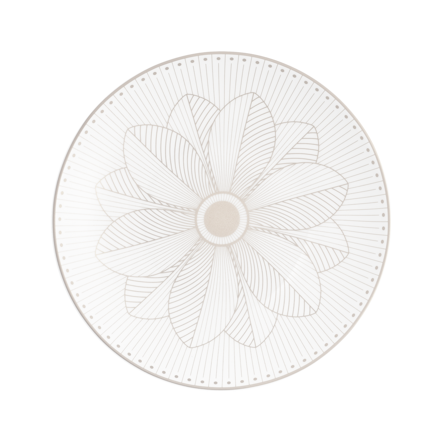 Christofle Malmaison Impériale Porcelain Bread Plate Platinium Finish