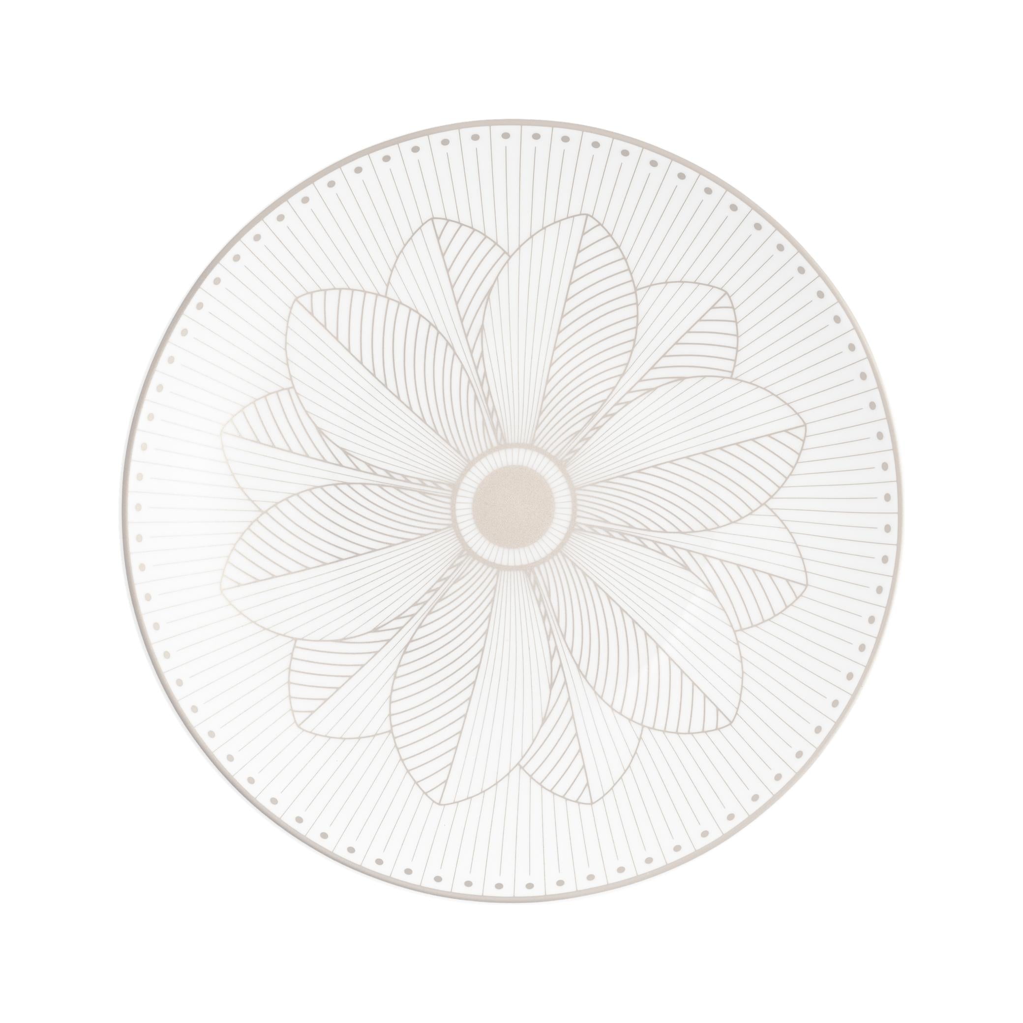 Christofle Malmaison Impériale Porcelain Bread Plate Platinium Finish