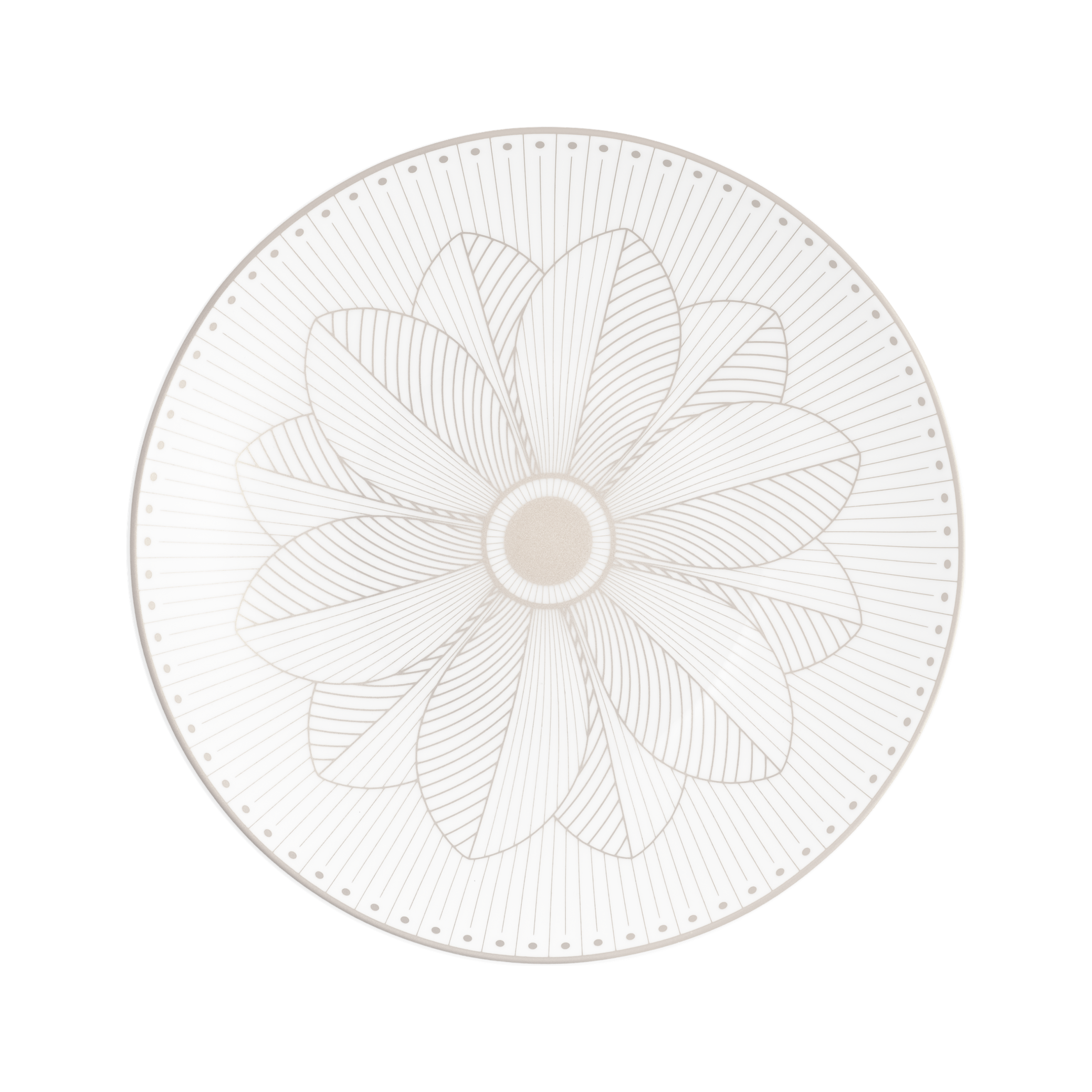 Christofle Malmaison Impériale Porcelain Bread Plate Platinium Finish