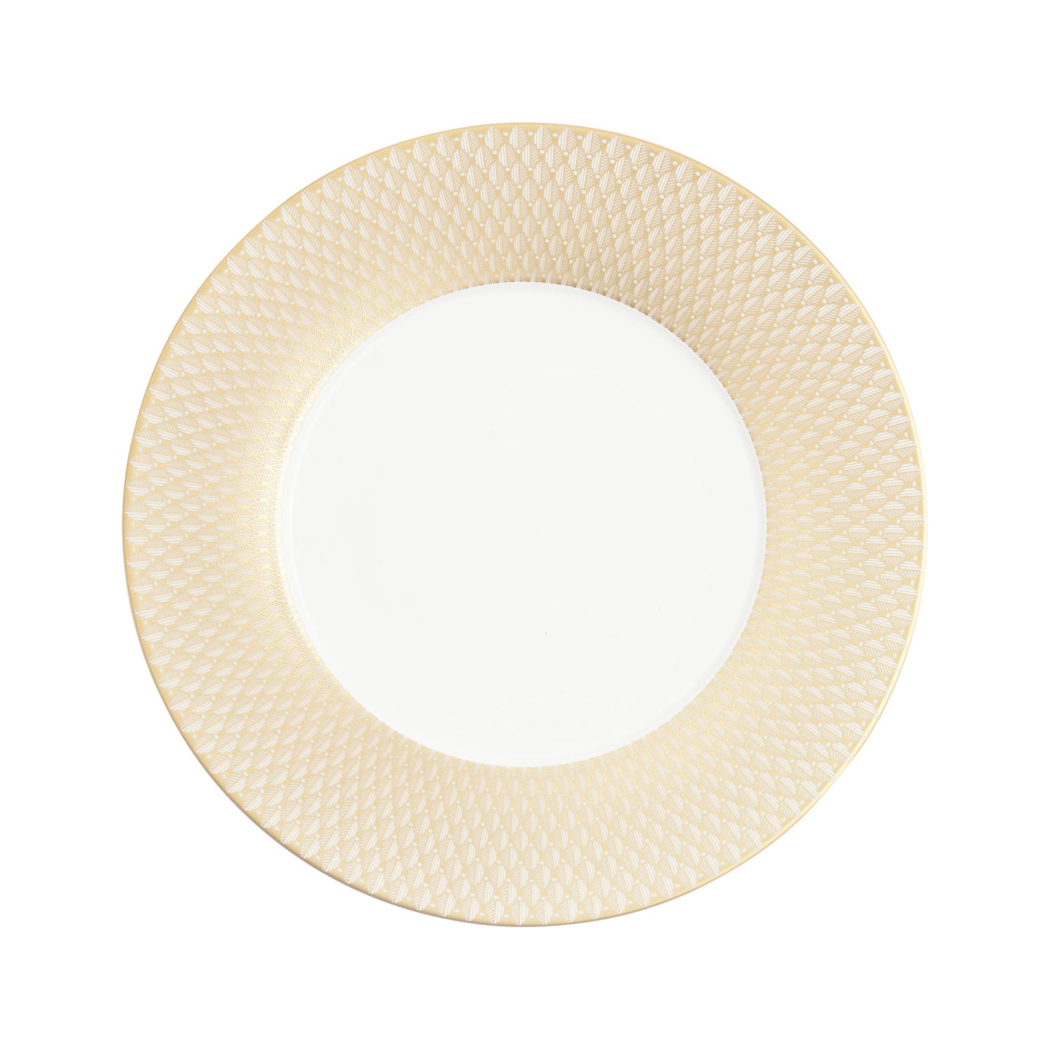 Christofle Malmaison Impériale Porcelain Underplate Gold Finish