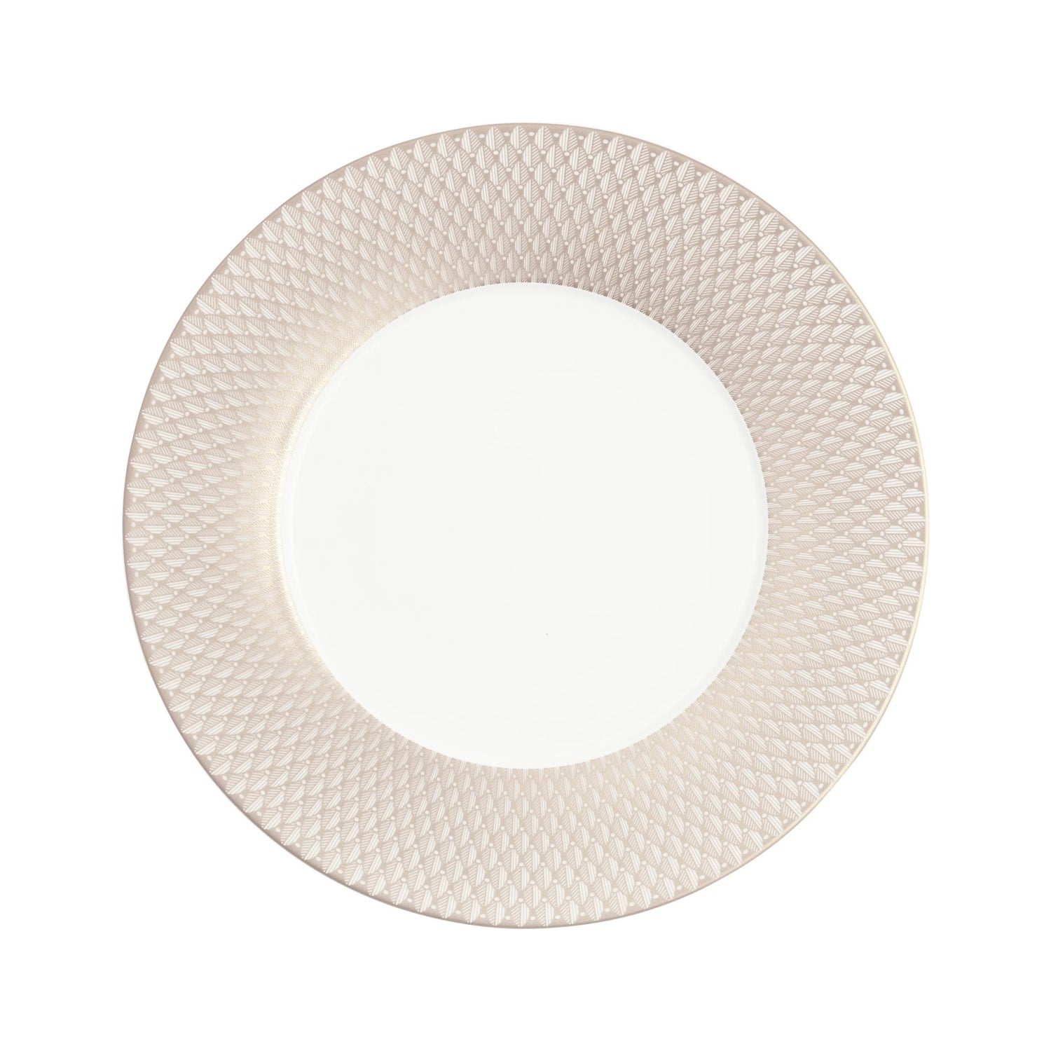 Christofle Malmaison Impériale Porcelain Underplate Platinium Finish