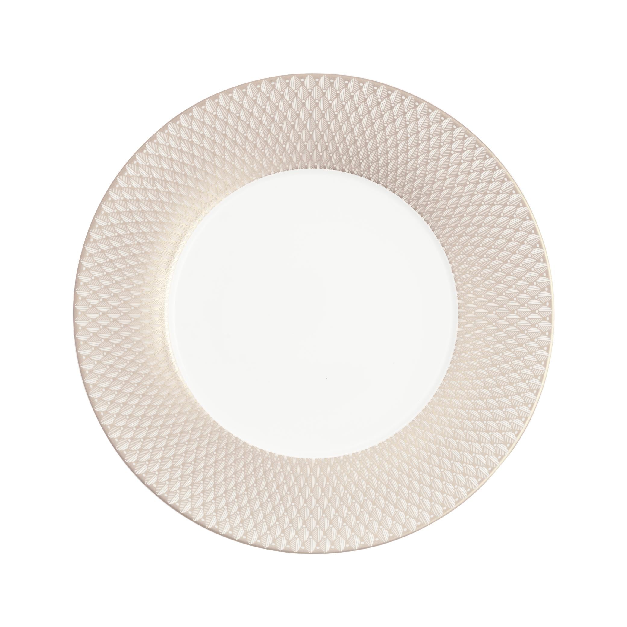 Christofle Malmaison Impériale Porcelain Underplate Platinium Finish