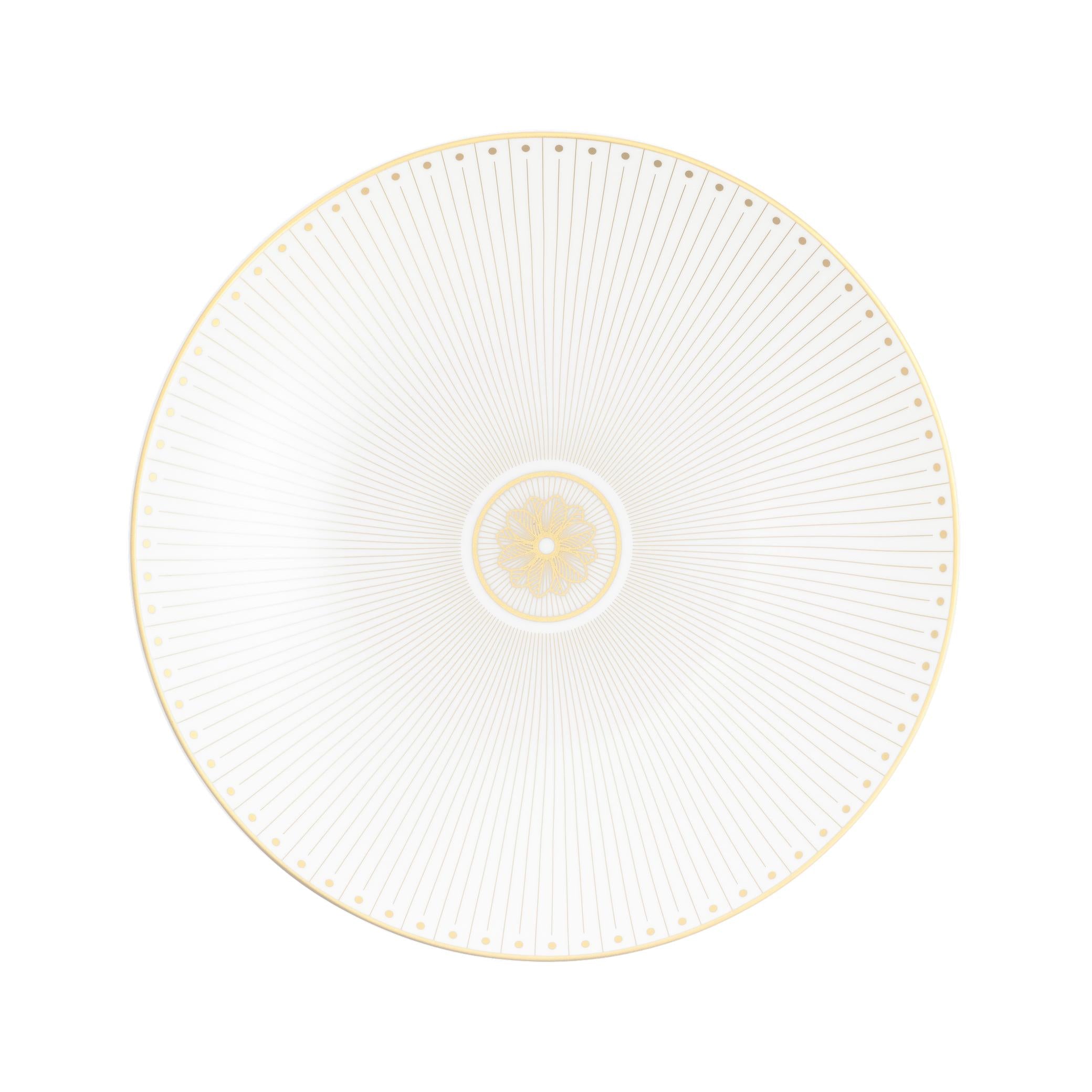 Christofle Malmaison Impériale Dessert Plate Porcelain Gold