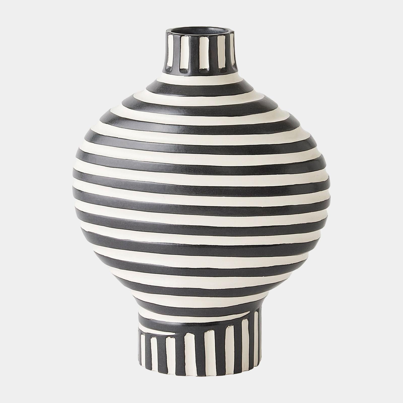 Global Views Black White Colbert Vase