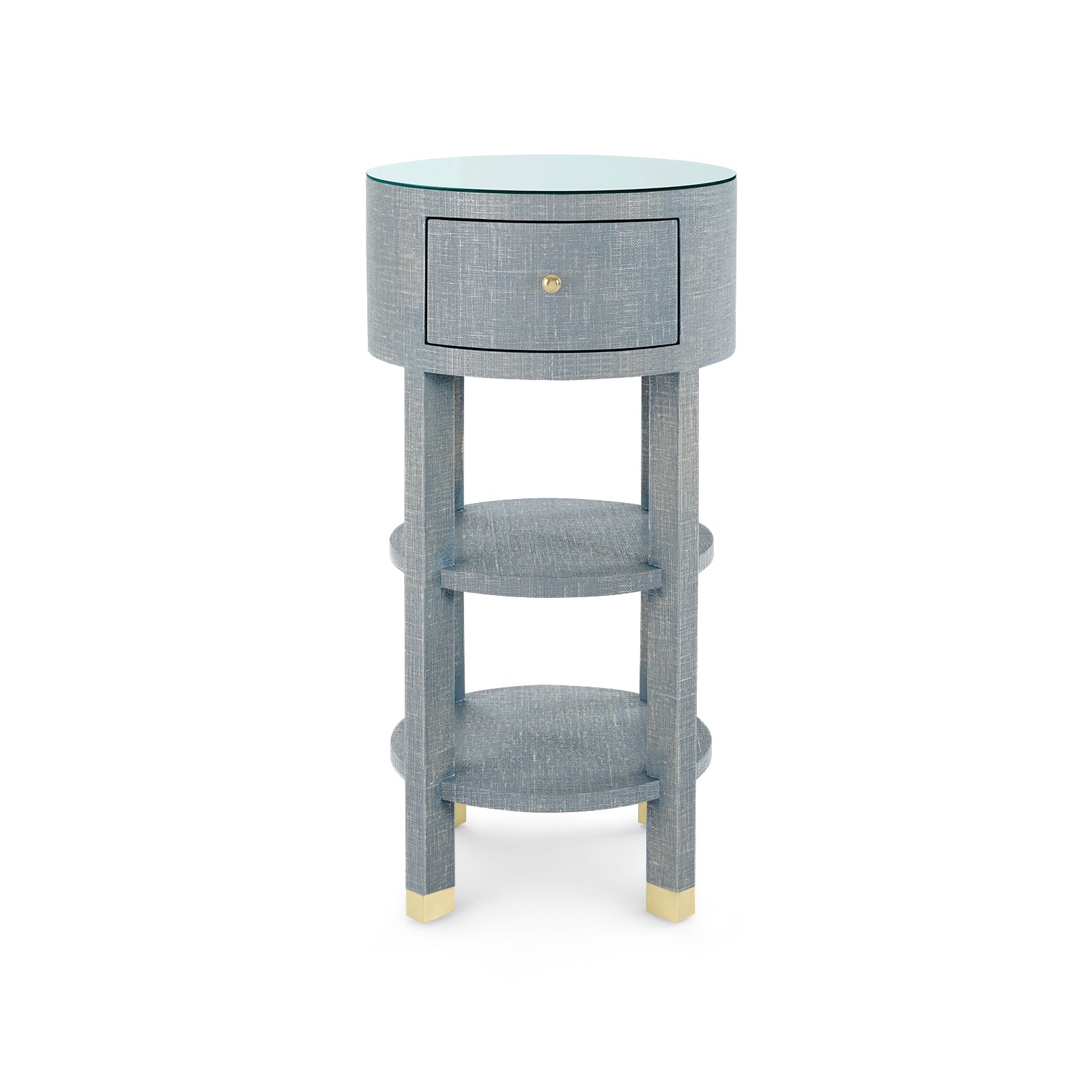 Villa & House Claudette Round Side Table with Glass Top