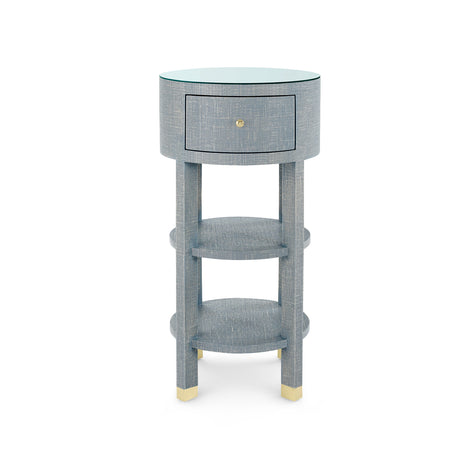 Villa & House Claudette Round Side Table with Glass Top