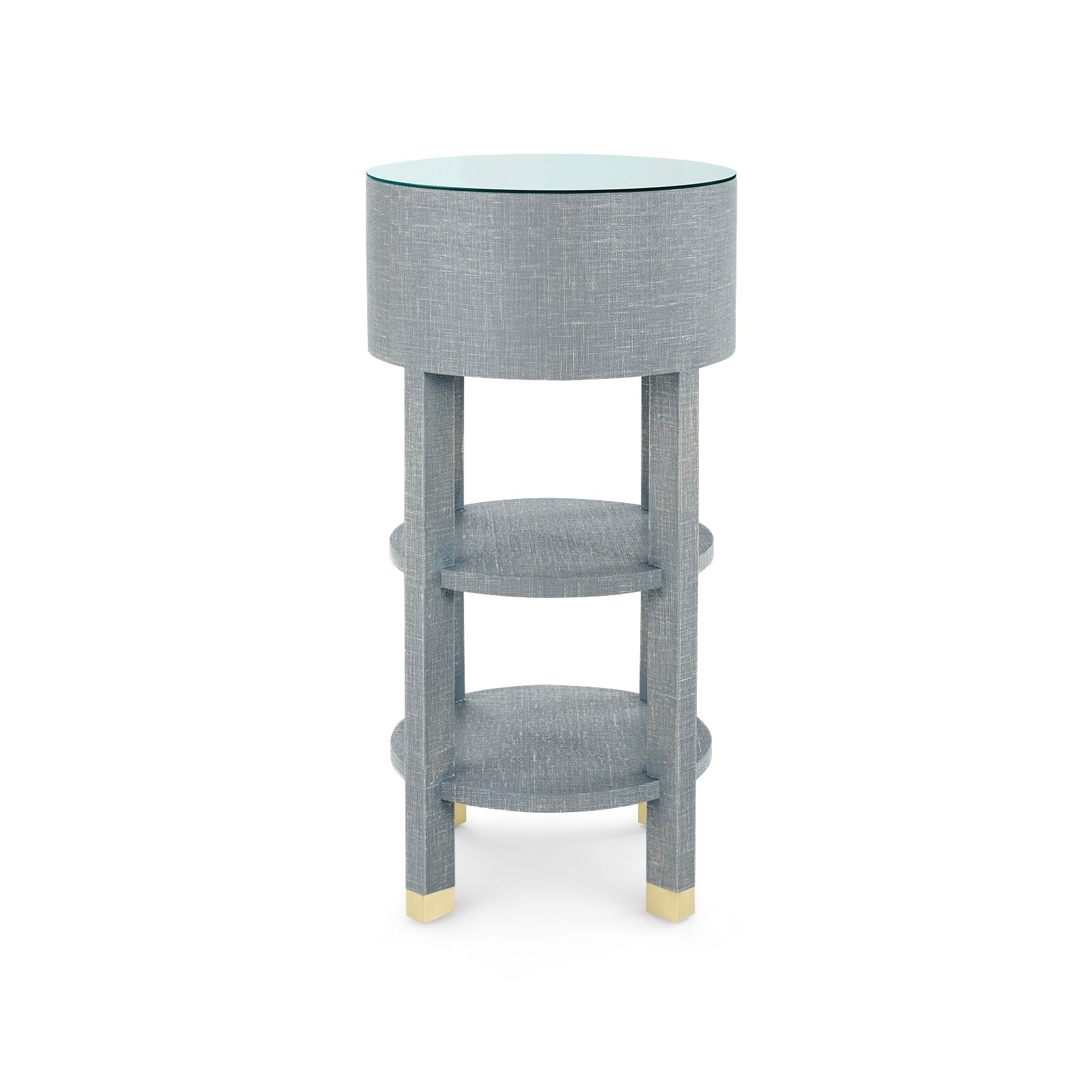Villa & House Claudette Round Side Table with Glass Top