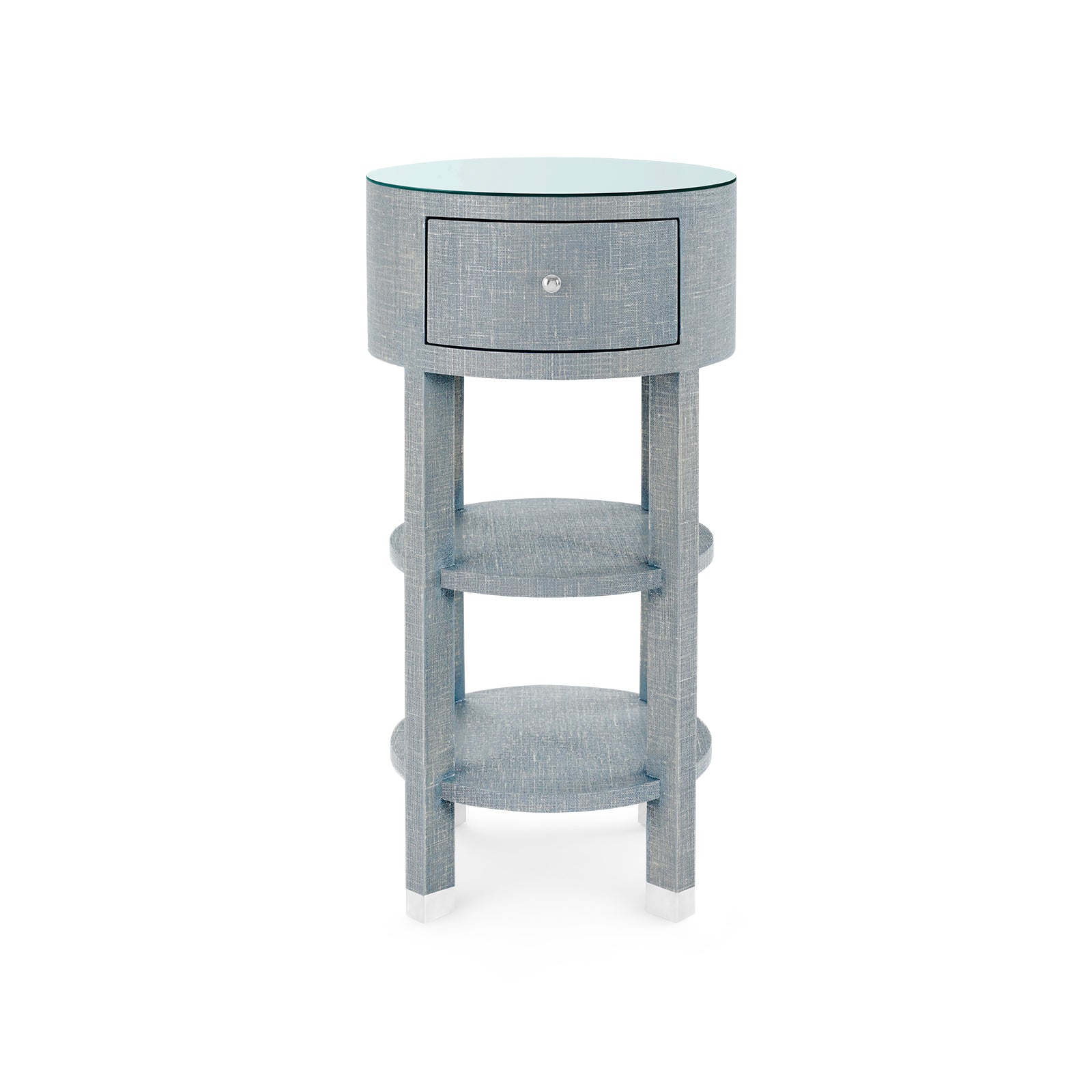 Villa & House Claudette Round Side Table with Glass Top