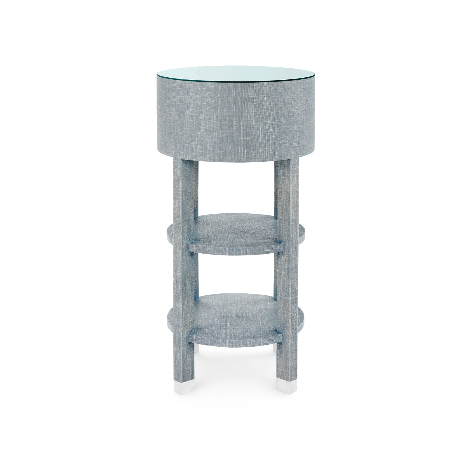 Villa & House Claudette Round Side Table with Glass Top