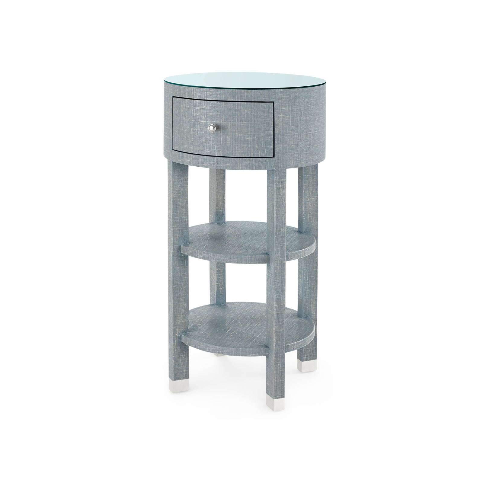 Villa & House Claudette Round Side Table with Glass Top