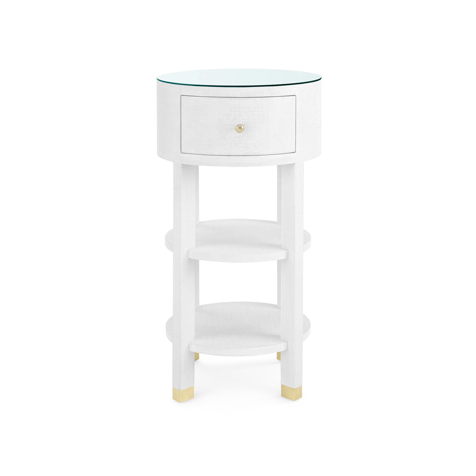 Villa & House Claudette Round Side Table with Glass Top