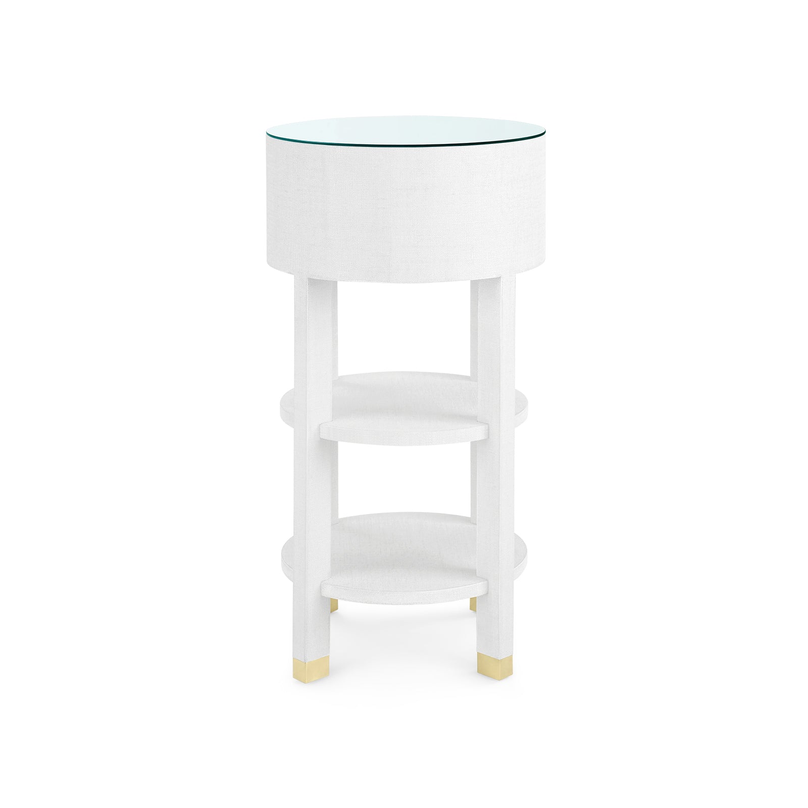 Villa & House Claudette Round Side Table with Glass Top