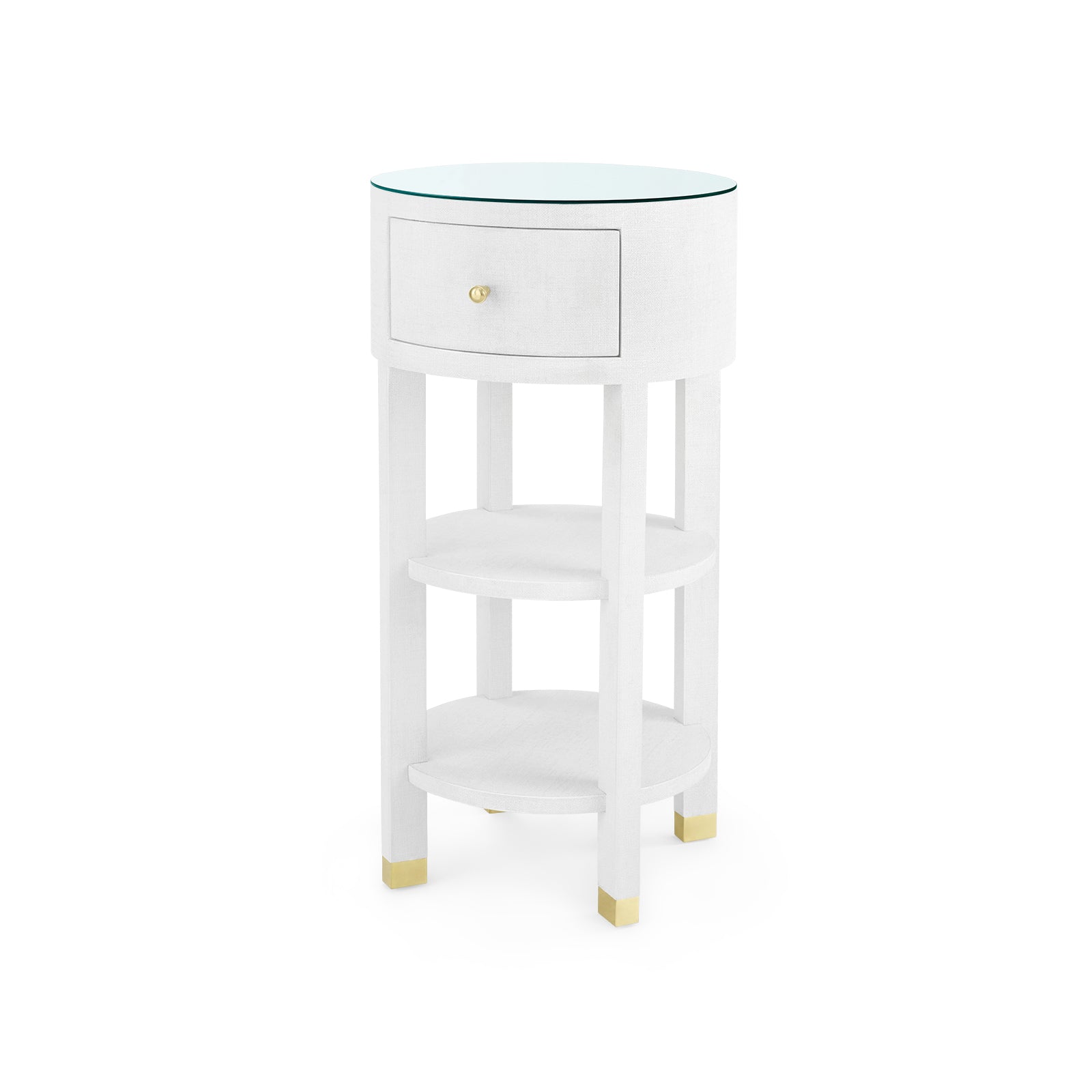 Villa & House Claudette Round Side Table with Glass Top