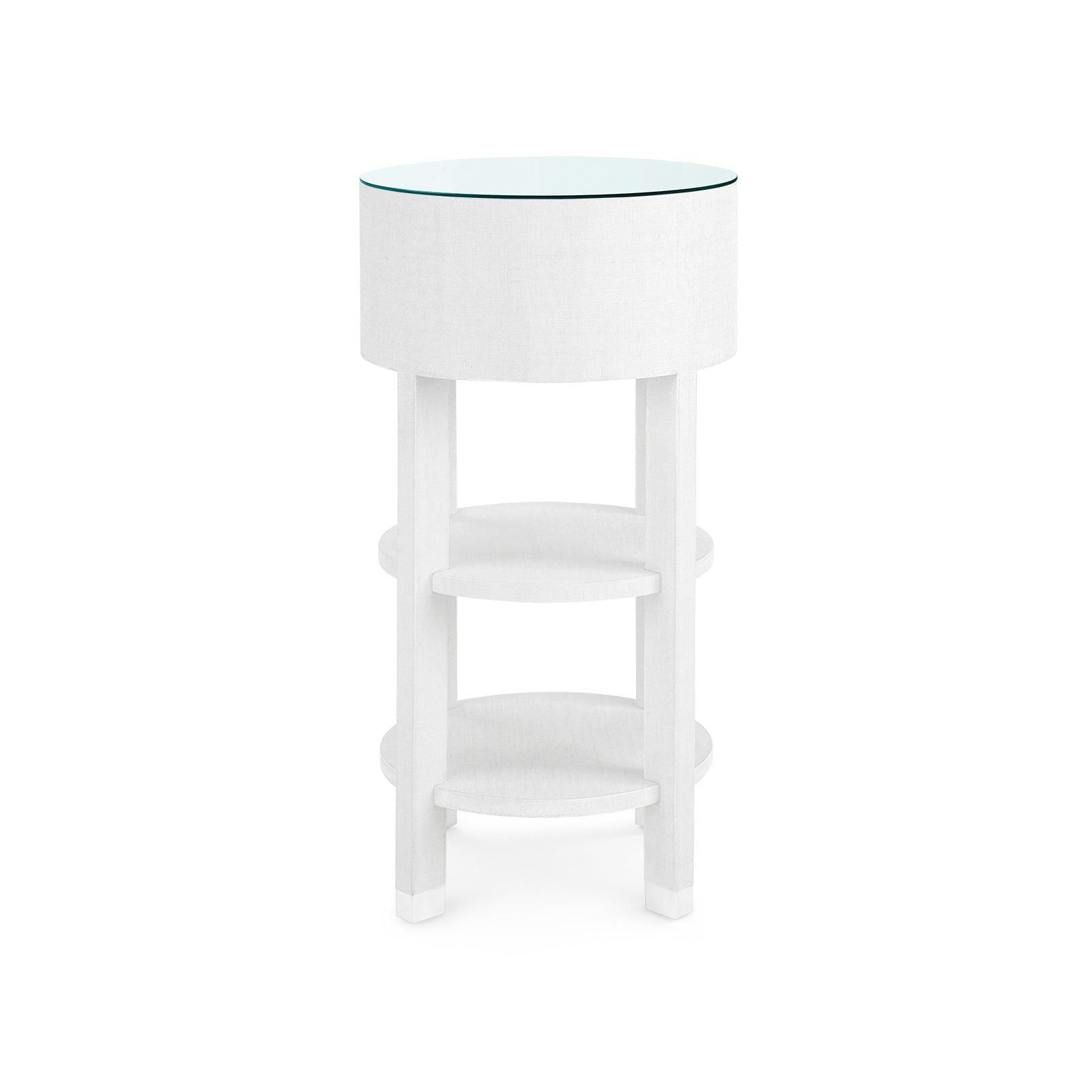 Villa & House Claudette Round Side Table with Glass Top