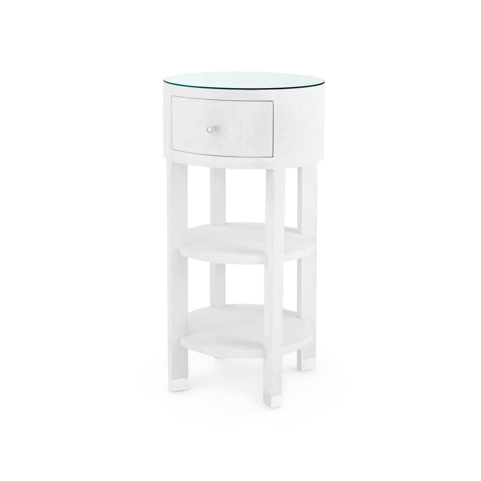 Villa & House Claudette Round Side Table with Glass Top