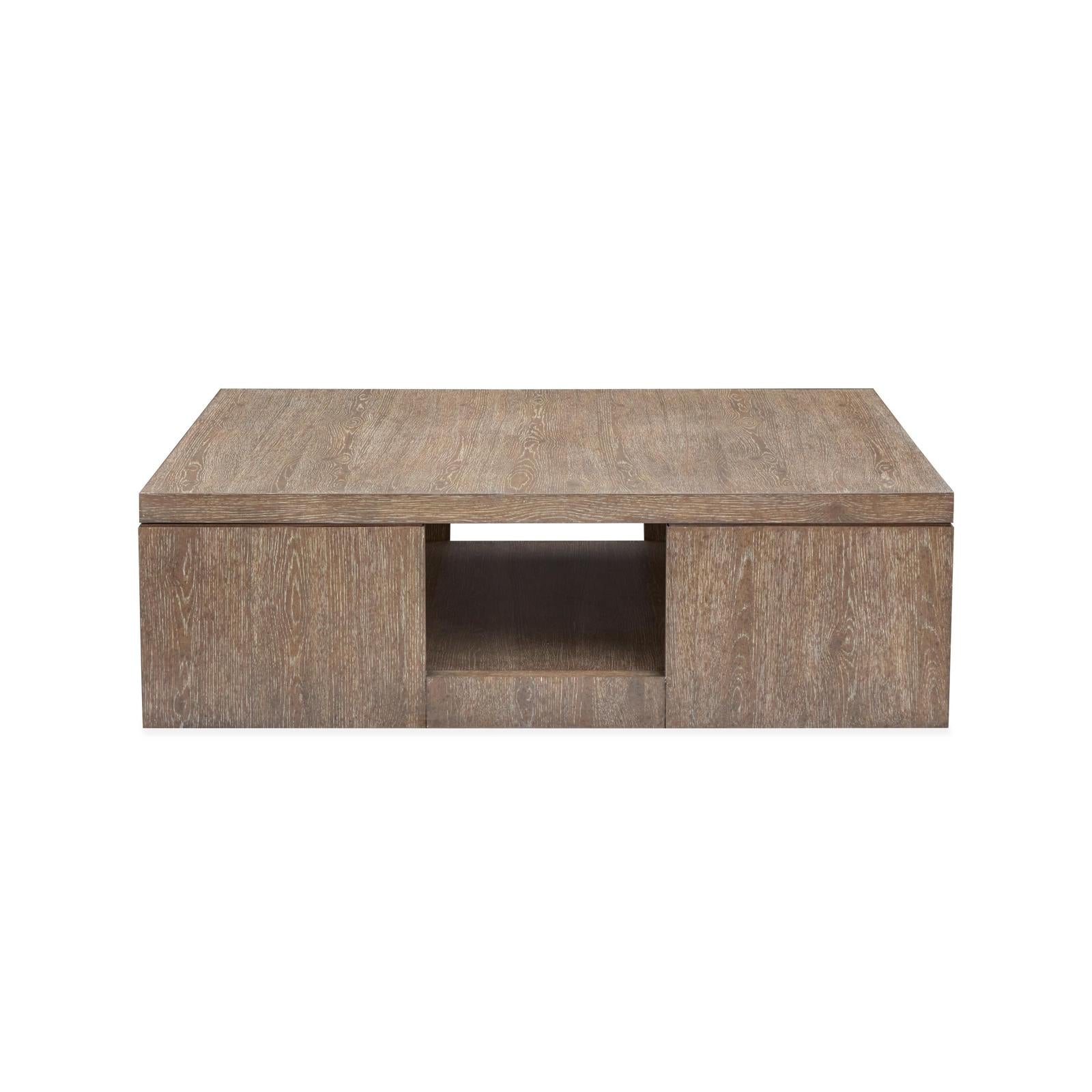 Magnussen Home Conway Spiced Brown Square Cocktail Table With Casters