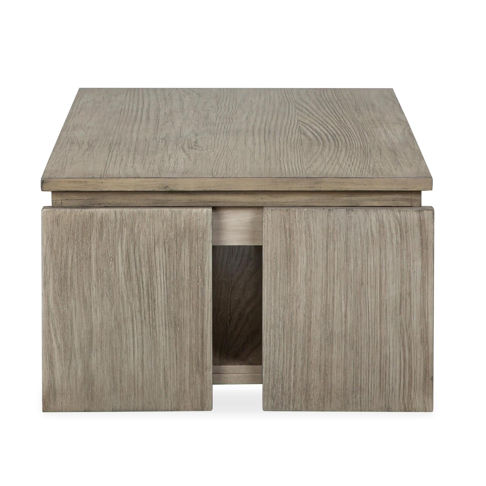 Magnussen Home Conrad Stone Harbor Grey Rectangular Lift Top Storage Cocktail Table With Casters