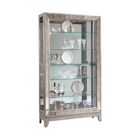 Pulaski Furniture PFC Curios Antique Style 5 Shelf Mirrored Curio Cabinet