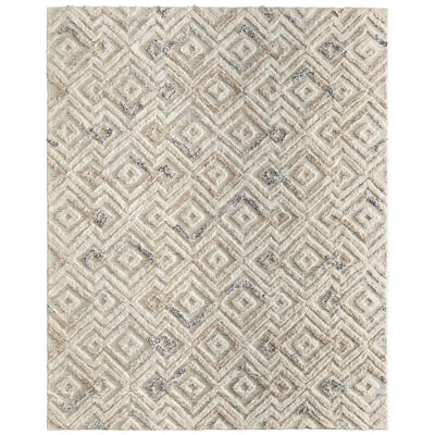Feizy Anica 8004F Transitional Moroccan Rug in Ivory/Gray/Black