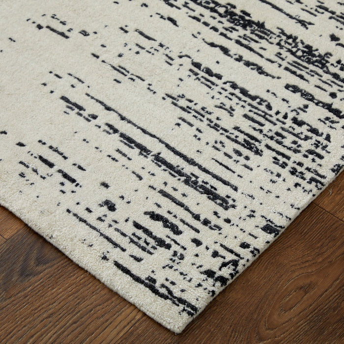 Feizy Coda 8928F Modern Abstract Rug in Black/White