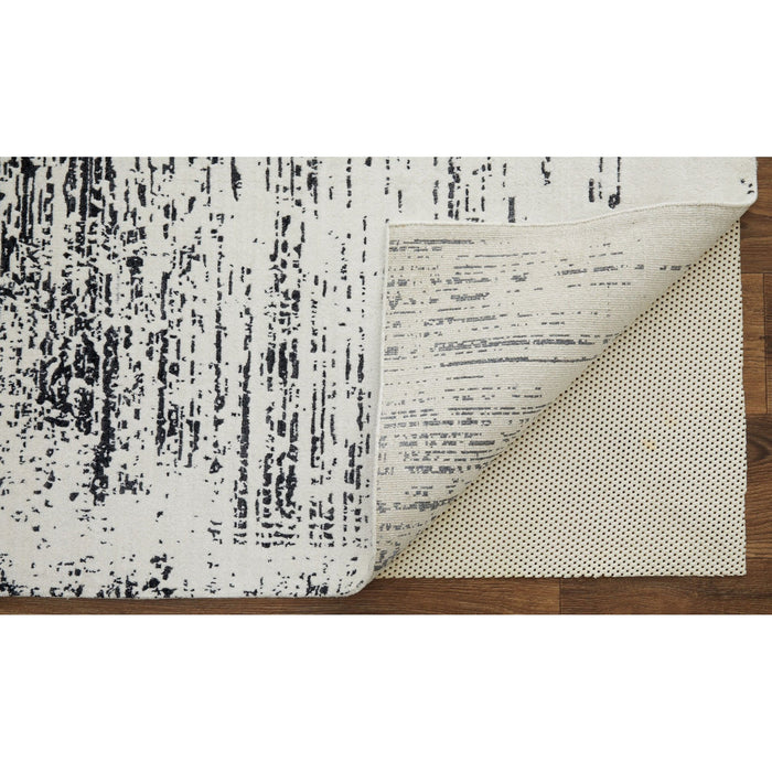 Feizy Coda 8928F Modern Abstract Rug in Black/White