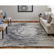 Feizy Coda 8928F Modern Abstract Rug in Black/White
