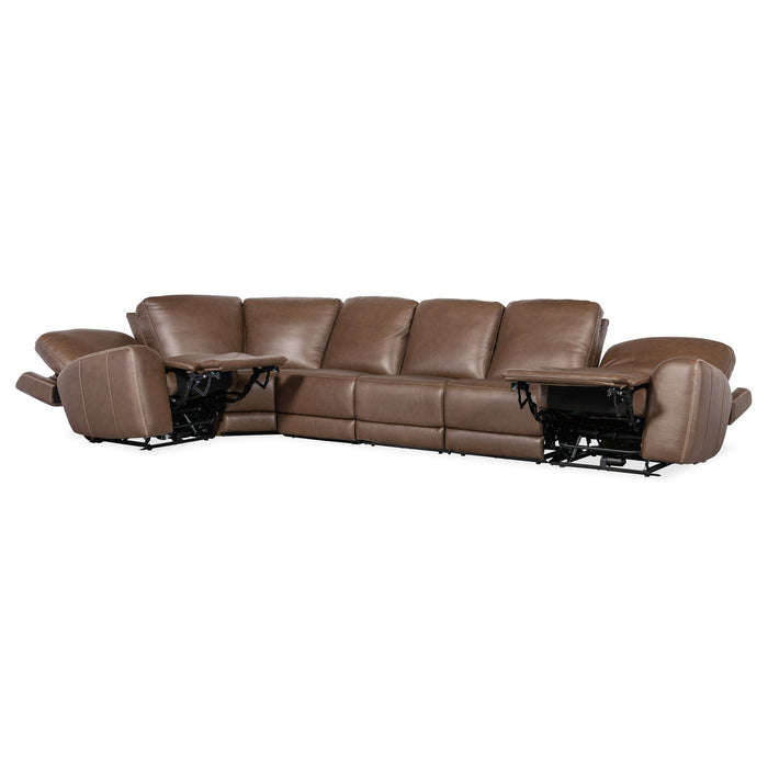 Hooker Furniture Torres 6 Piece Sectional - Brown - 2 Recliner