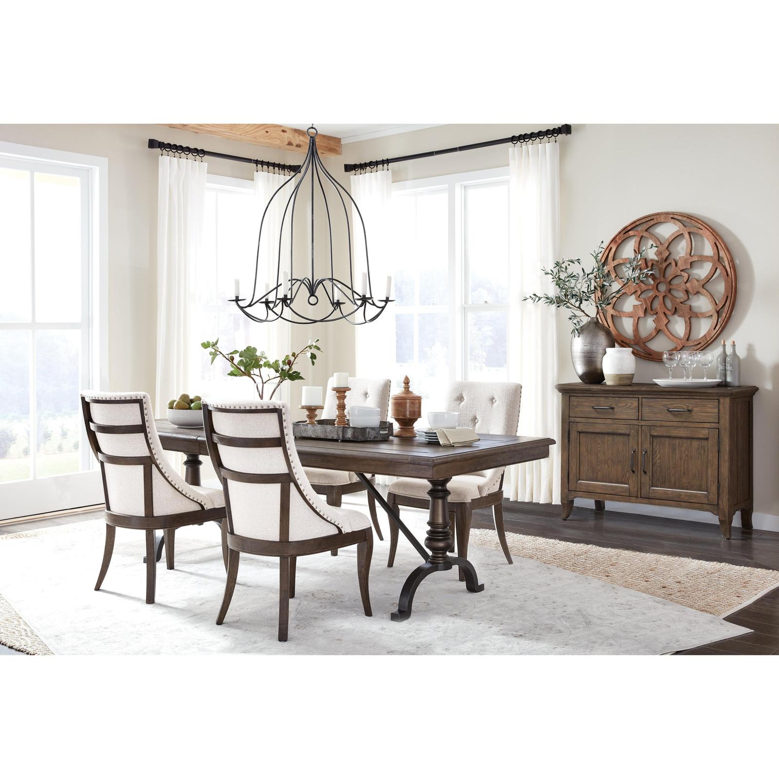 Magnussen Home Roxbury Manor Homestead Brown Upholstered Arm Chair Set of 2