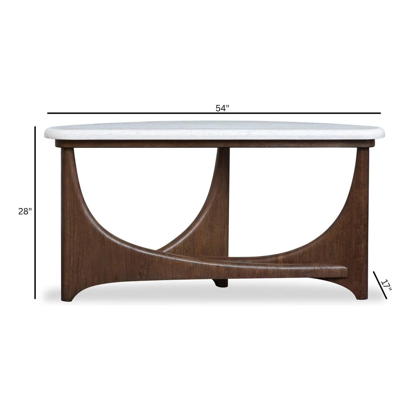 Magnussen Home Arwen Turkish Coffee Demilune Sofa Table