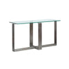 Magnussen Home Holden Aged Pewter & Chrome Pucks Rectangular Sofa Table