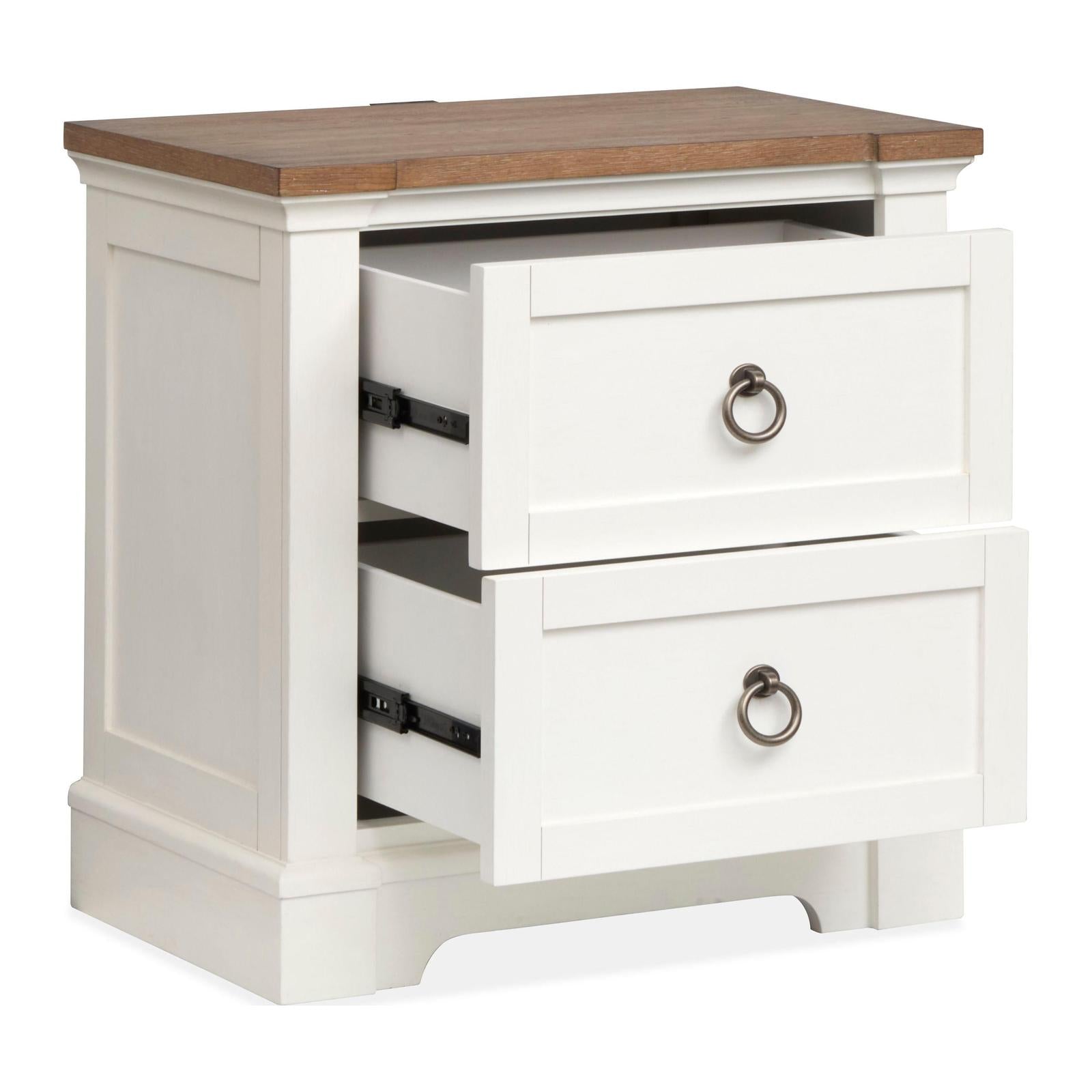 Magnussen Home Kingston Whisper White & Cerused Nutmeg Drawer Nightstand