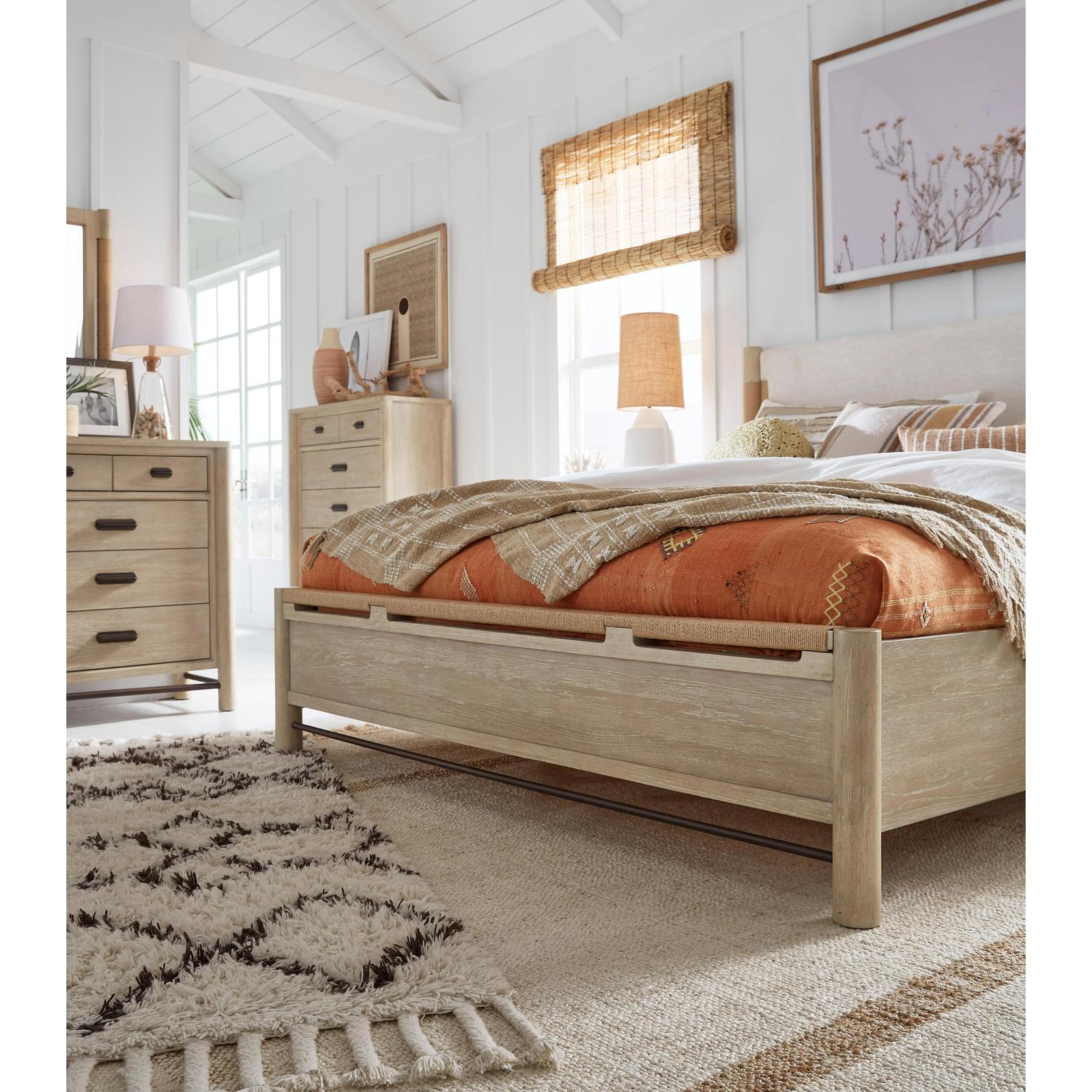 Salt Life Home Sunset Cove Sanibel Brown King Panel Upholstered Bed
