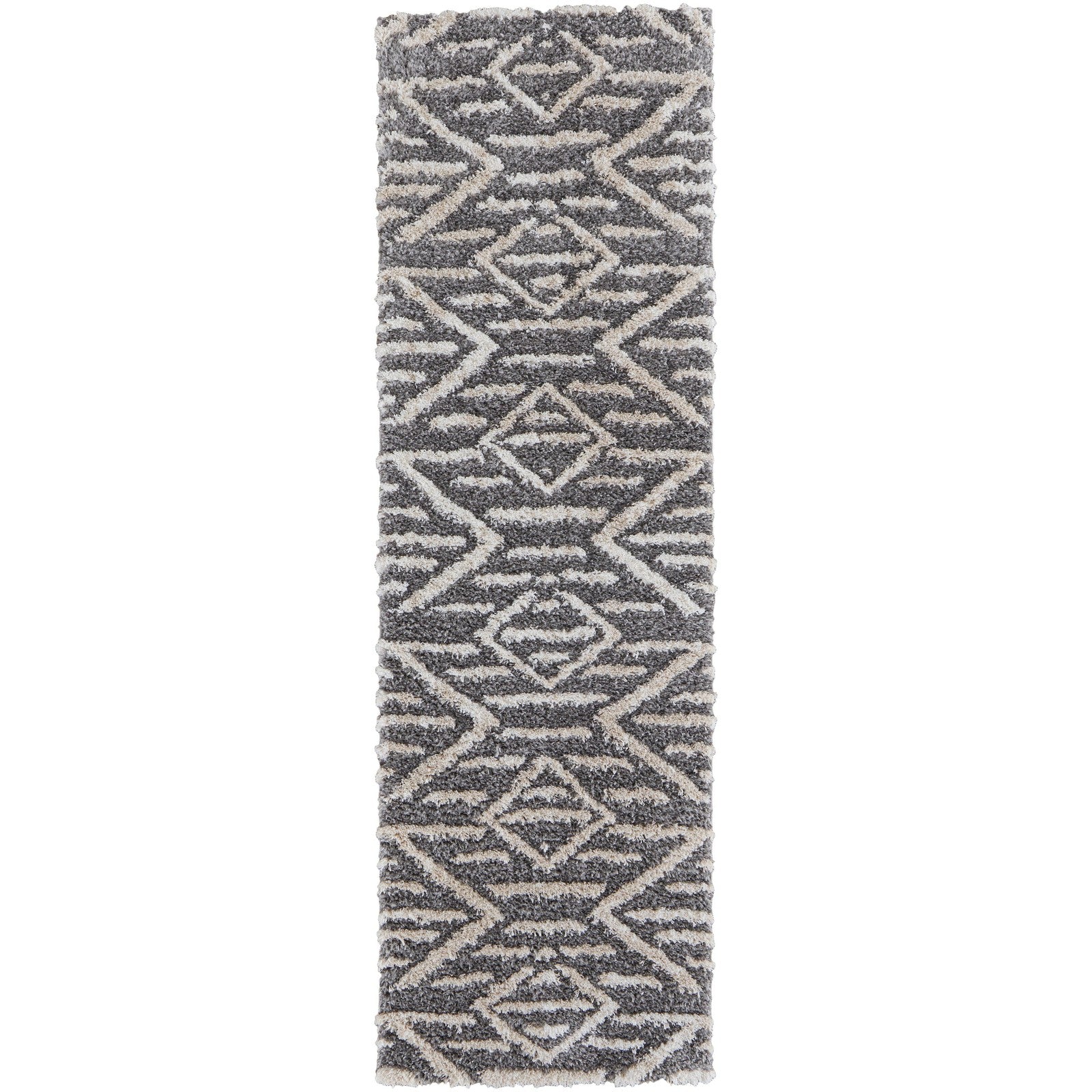 Feizy Mynka 39IBF Transitional Diamond in Gray/Ivory