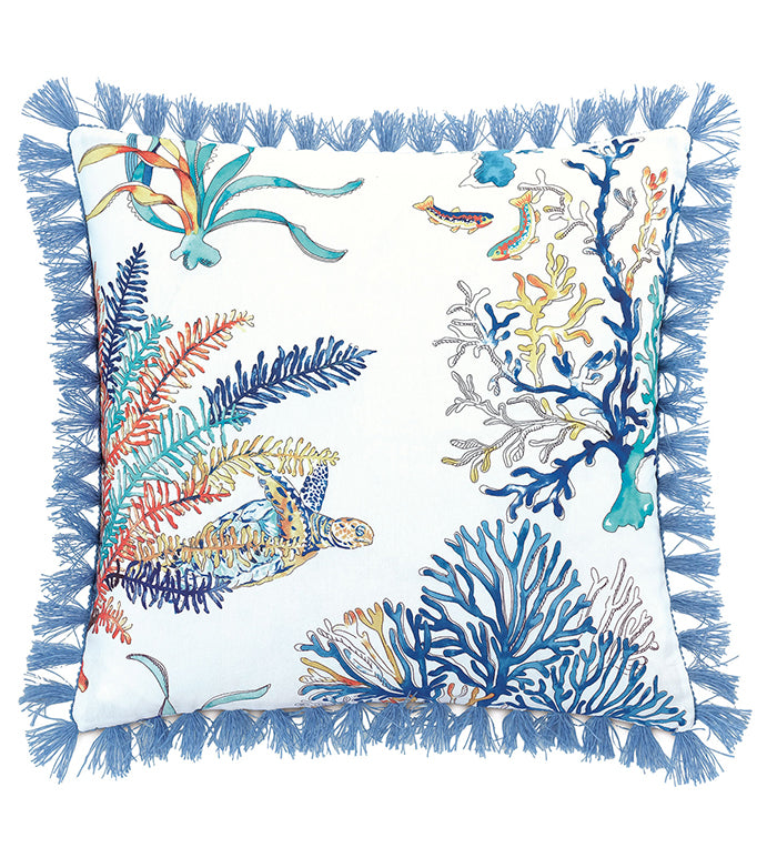 Eastern Accents Castaway Brush Fringe Decorative Pillow