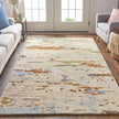 Feizy Everley 8644F Modern Abstract in Ivory/Blue/Brown