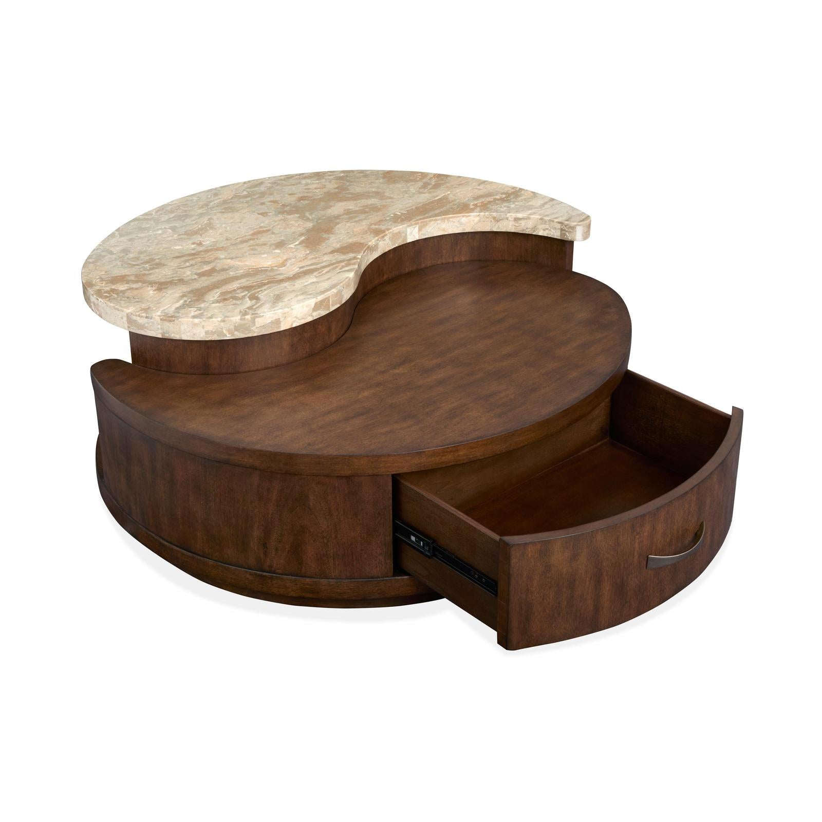 Magnussen Home Mcpherson Burnt Umber Round Cocktail Table With Casters