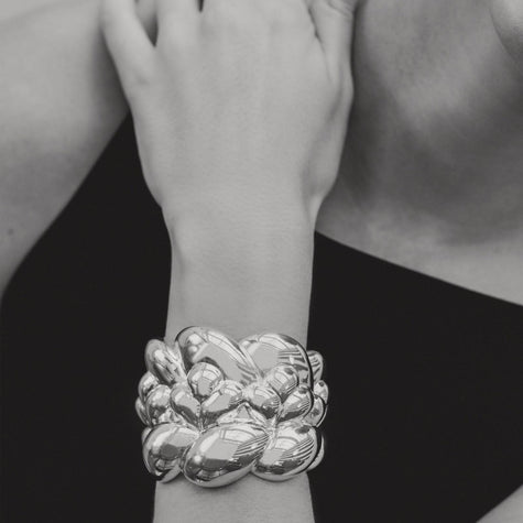 Christofle Babylone Sterling Silver Cuff Bracelet