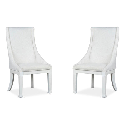 Magnussen Home Kingston Whisper White & Cerused Nutmeg Upholstered Host Chair Set of 2