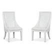 Magnussen Home Kingston Whisper White & Cerused Nutmeg Upholstered Host Chair Set of 2