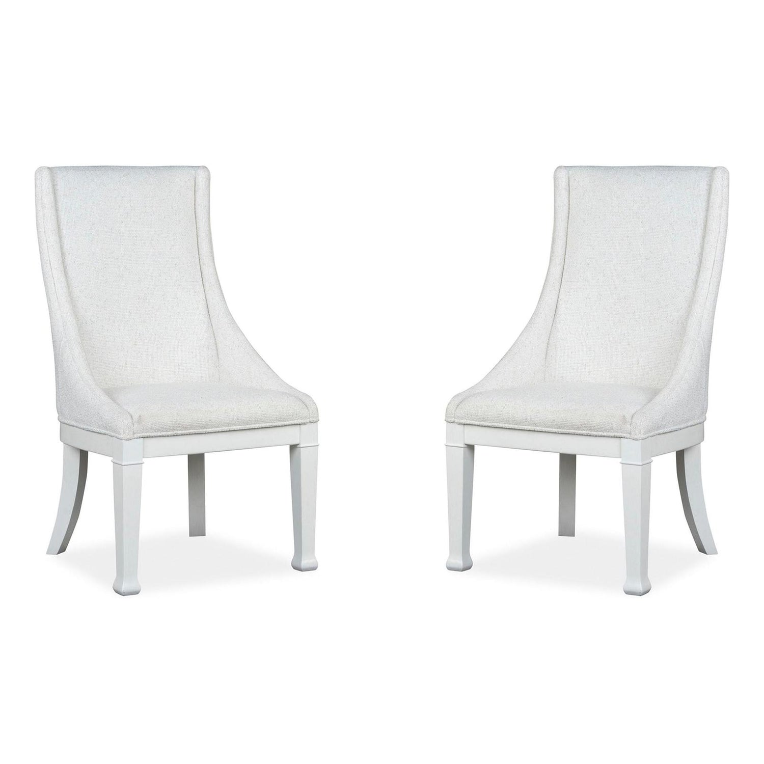 Magnussen Home Kingston Whisper White & Cerused Nutmeg Upholstered Host Chair Set of 2