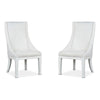 Magnussen Home Kingston Whisper White & Cerused Nutmeg Upholstered Host Chair Set of 2
